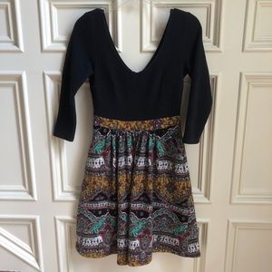 ✨LAST CHANCE✨ Maeve x Anthro Black Patterned Dress